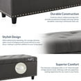 thumbnail image 7 of BELLEZE Button-Tufted Linen Storage Ottoman Bench - Brentwood (Dark Gray), 7 of 7