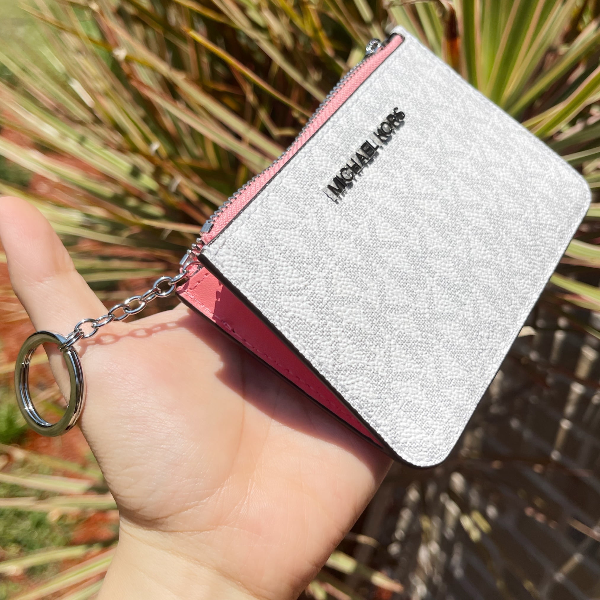 Michael Kors Jet Set Top Zip Coin Wallet Card Holder Key