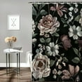 thumbnail image 2 of Shiartex Floral Shower Curtain for Bathroom Set Dark Rose Blossom Flower Boho Victorian Spring Wildflower Vintage Plant Bath Curtain Decorative Polyester Fabric Cloth Waterproof Decor 60x72, 2 of 7