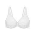 thumbnail image 2 of Wingslove Women's Sexy Sheer Lace Push Up Bra Underwire Mesh Plunge Bralette Unlined Bra, White 40D, 2 of 7