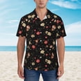 thumbnail image 4 of Daiia Red White Flowers Hawaiian Shirt for Men Gentle Cotton Regular Short Sleeve Casual-Large, 4 of 9