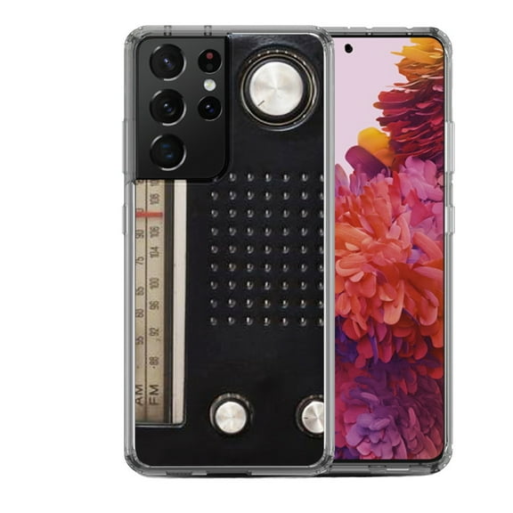 Shockproof Hybrid Bumper Phone Case for Samsung Galaxy S21 Ultra, by OneToughShield ® - Vintage Radio