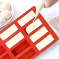 thumbnail image 3 of Set of 3, 12 Cavity Medium Narrow Silicone Rectangle Molds, SourceTon Protein Bars mold Energy Bars Maker for Caramel Bread Loaf Muffin Brownie Cornbread Cheesecake Pudding Soap Butter Mould, 3 of 9
