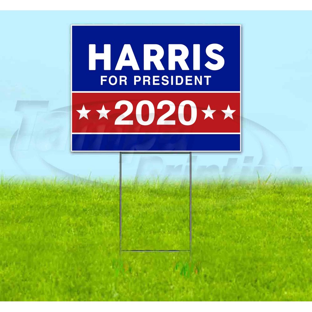 Harris For President 2020 (18" X 24") Yard Sign, Includes Metal Step