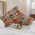 thumbnail image 3 of Outdoor Pillow Cover Abstract Orange Green Flowers Set of 2 Waterproof Throw Pillowcases Ethnic Style Decorative Patio Furniture Pillows for Couch Garden Indoor & Outdoor Use, 3 of 9