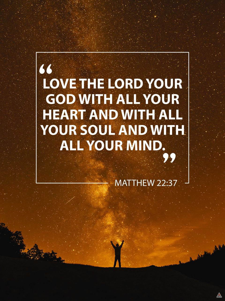 Matthew 22:37 Poster Love God with All Your Heart Bible Verse Quote