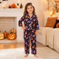 thumbnail image 2 of MEZZALL Kids Halloween Pajama Sets Girl Long Sleeve Lapel Button Shirts Blouse Tops With Pants 2 Piece Set Soft Comfortable Pjs, 2 of 5