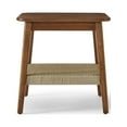 thumbnail image 4 of 23" Mid-Century Side Table with Woven Shelf, Boho Side Table with Storage, Bedside Tables, Small Side Table for Living Room Couch Bedroom Patio, 4 of 6