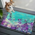 thumbnail image 5 of Purple Wildflower Bathroom Rug Washable 2x3 Entryway Rug Non Slip Botanical Watercolor Floral Plant Front Door Mat Low Pile Indoor Doormat Throw Floor Carpet for Kitchen Bedroom Entrance, 5 of 8