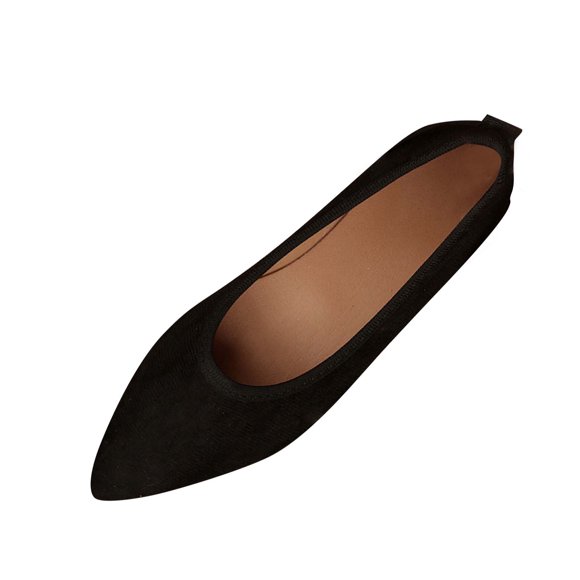 Hopeusnice Flats Shoes for Women Flat Heel Breathable Soft Flock Materials Summer And Fall Driving Shoes Women's Flats Shoes Non-Slip Trendy Pumps Shoes Slip-Resistant Walking Shoes Black 41