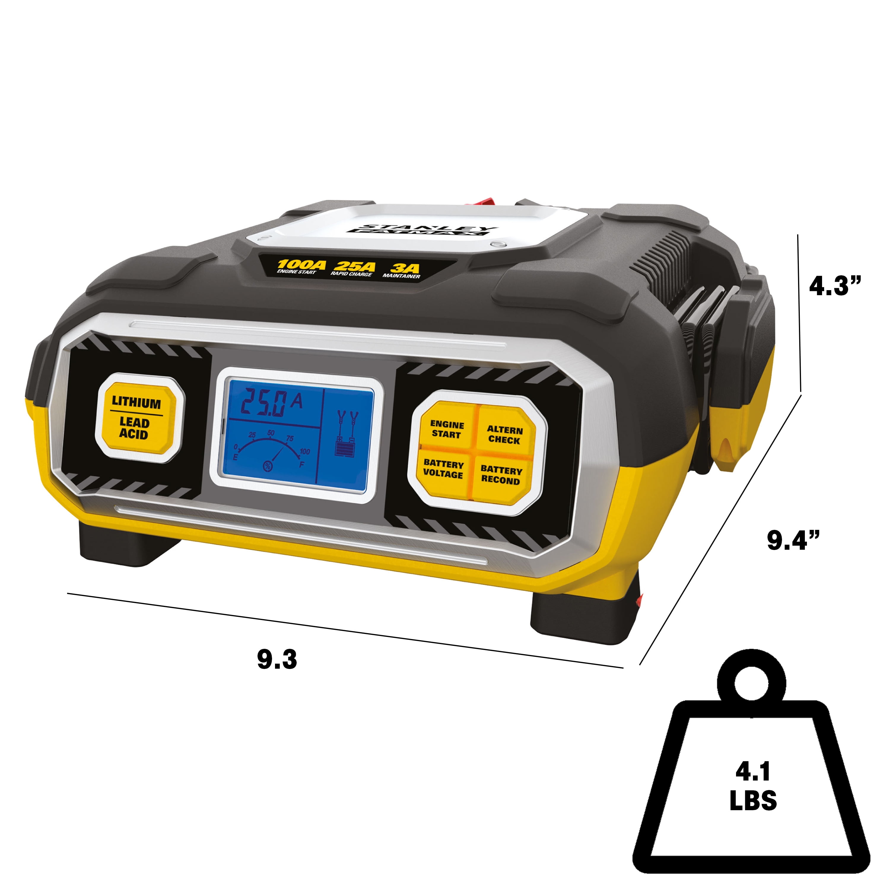 Stanley FatMax BC100BF 100 Amp Battery Charger & Maintainer For Lead Acid & Lithium Batteries, New