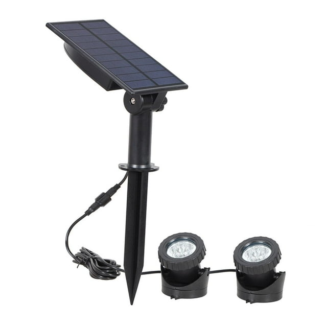 Foco LED RGB solar subacuático para jardín, fuente, estanque, 1/2/3/5 luces 2 Lámparas