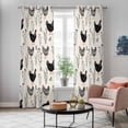 thumbnail image 4 of Rooster Farmhouse Beige Kitchen Curtains Window Panels, Farm Animals Simple Art Modern Insulated Window Treatment Curtain, Grommet Curtains for Bedroom/Living Room/Bathroom, 2 Piece 42"Wx84"L, 4 of 8