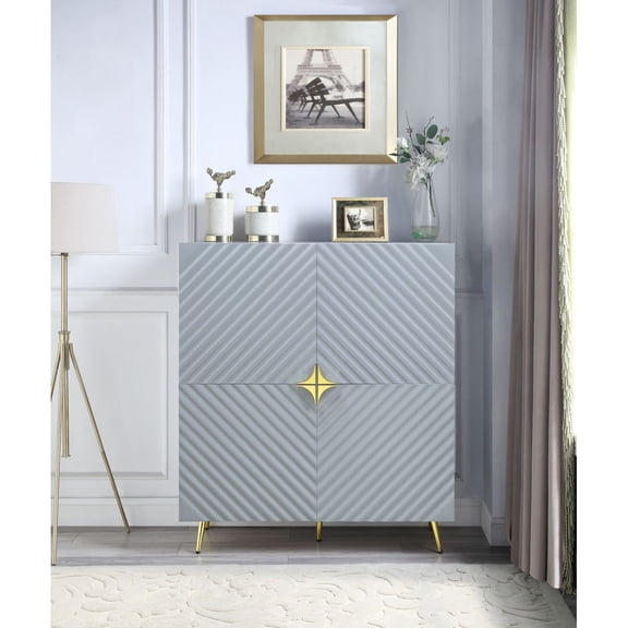 Newboti Furniture Gaines Gray High Gloss Finish Accent Cabinet BN.0553