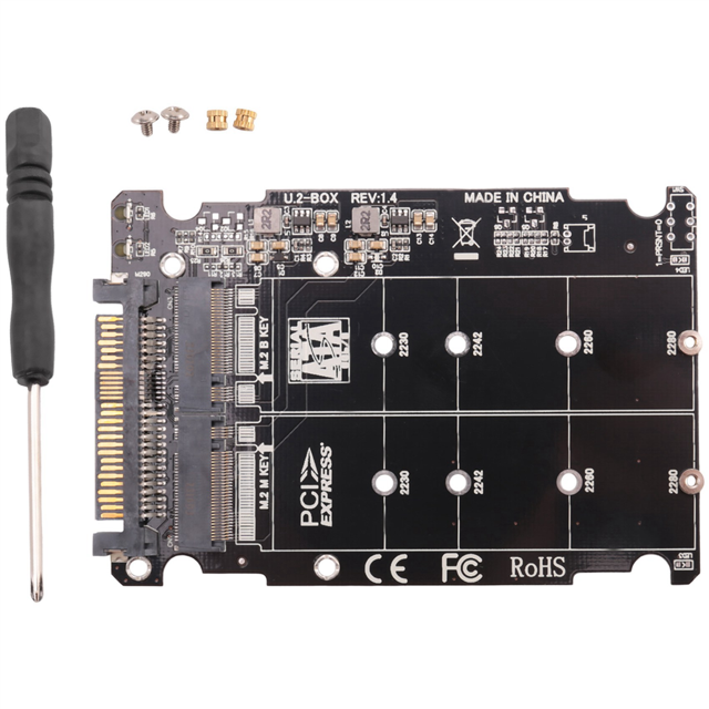 4X 2 in 1 M.2 NVMe SATA U2PCB M.2 NVME SSD Key M Key B SSD to U.2 SFF-8639 Adapter PCIe M2 Converter Desktop Computer