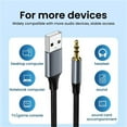 thumbnail image 5 of USB to 3.5mm TRS Audio Jack Adapter,USB Male to 3.5mm AUX Stereo Audio Cable,Nylon Braided USB to AUX Converter for PC, Laptop,2m, 5 of 7