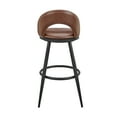 thumbnail image 5 of Armen Living Lottech 26" Metal & Faux Leather Counter Stool in Black/Brown, 5 of 8