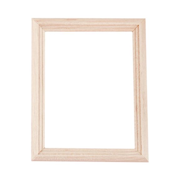 HILABEE 1:12 Solid Wooden Photo Frame Dollhouse Miniatures Furniture Decoration Accs