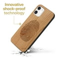 thumbnail image 3 of Case Yard Wooden Case Outside Soft TPU Silicone, Slim Fit Shockproof Wood Protective Phone Cover for Girls Boys Men and Women, Supports Wireless Charging Finger Print Design case for iPhone-11, 3 of 7
