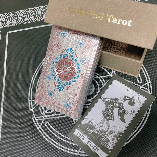 Cartas de tarot de lámina de oro nuevo de julio, estampado en caliente, impresión en color, plástico PVC, juego de mesa impermeable, naipes, venta al por mayor, rosa