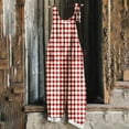 thumbnail image 2 of CheerKidz Womens Print Sleeveless Bib Jumpsuit Casual Overalls Denim Look Adjustable Straps Summer Festival Outfit(Wine#1,4XL), 2 of 5