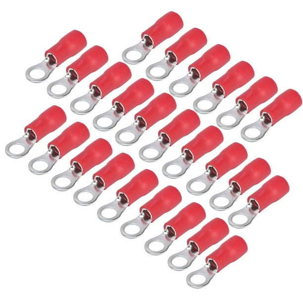 150 terminales de crimpado preaislados, conector de cable tipo anillo de cobre y PVC para maquinaria AWG 14-12