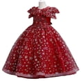 thumbnail image 1 of Regalo de cumpleaños para fiesta de Navidad para niña, falda poncho, lazo de encaje con copo de nieve, multicapa, adecuado para una altura de 120 cm / 4 ", edad de 5 a 6 años, 1 of 5