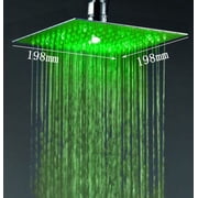 Cascada Ceiling Mount Rainfall LED Shower Head, (include Shower Arm) (8, Brushed Stainless Steel)