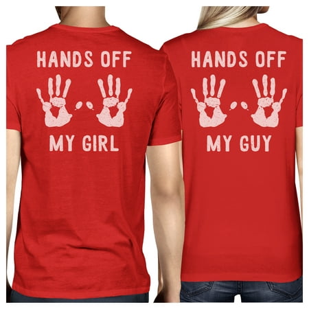 Hands Off My Girl And My Guy Red Cute Matching Couples Tee