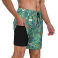 thumbnail image 3 of Goofa Mushrooms and Flowers Printed Men's Swim Trunks Board Shorts Quick Dry Mens Swimming Trunks with Compression Liner,Breathable Fit Hawaii Beach Shorts-X-Large, 3 of 9