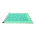 thumbnail image 2 of Ahgly Company Machine Washable Indoor Rectangle Oriental Turquoise Blue Traditional Area Rugs, 6' x 9', 2 of 4