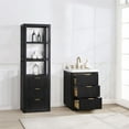 thumbnail image 4 of Cadiz 24" Single Vanity in Fir Wood Black with Composite top in Lightning White, 4 of 16