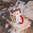 thumbnail image 5 of 3dRose, Collage of cut our flower art Hibiscus and accents very pretty, 15oz Two-Tone Red Mug, 5 of 7