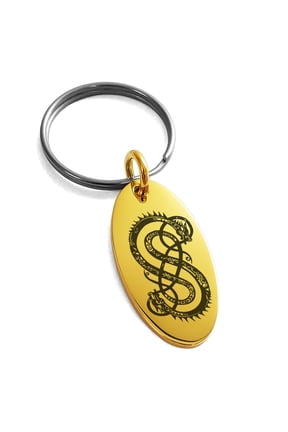 Stainless Steel God of Mischief Loki Viking Norse Engraved Small Oval Charm Keychain Keyring