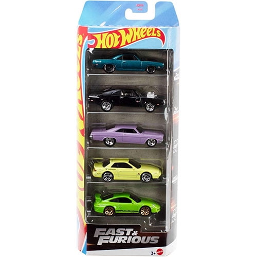 Mattel Hot Wheels Vehicles 5-PACK - FAST & FURIOUS (Charger, Impala, Porsche GT3, Silvia  1)