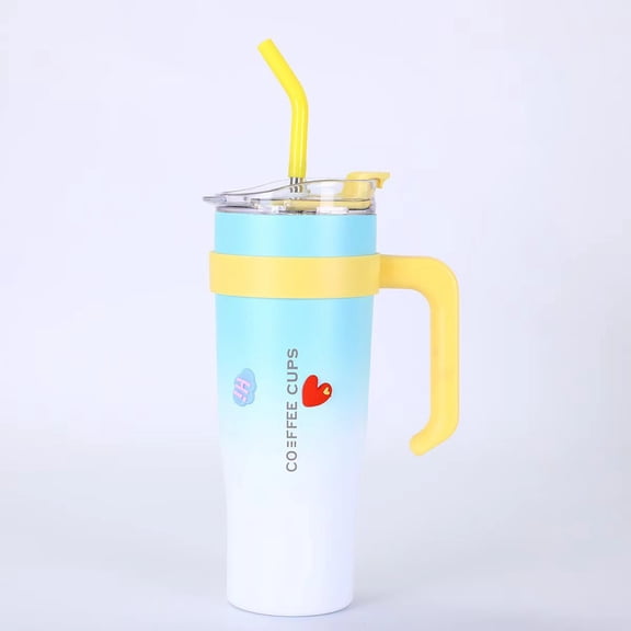Giant Cup, Giant Insulated Cup, Stainless Steel Water Cup, Large Capacity Water Cup, 1.25L Straw Cup