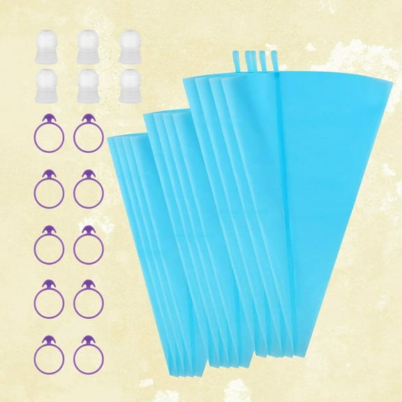 Masteelf 28 Pcs TPU Cake Decorating Supplies Kit Reusable and Disposable Pastry Bags Set with 10 Piping Ties 6 Piping Tips and 12 Tips Bags
