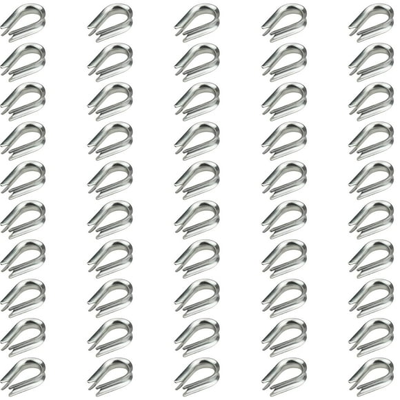 Favordrory 50 PCS M2 Stainless Steel Thimble for 3/64 Inch and 1/16 Inch Diameter Wire Rope