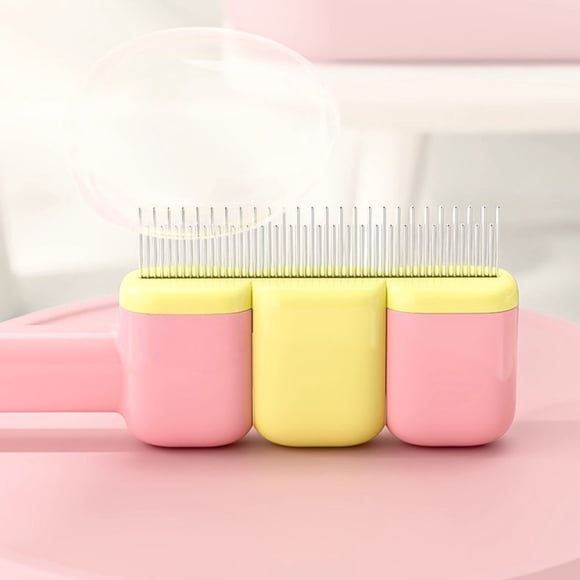 Pet Grooming Brush and Lint Remover Self Cleaning Comb for Long Haired Cats and Dogs Massage Detangling Tool Soft Gentle Easy Use