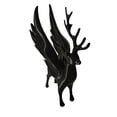 thumbnail image 1 of Figura de ciervo alado, ciervo alado de invierno, decoración de escritorio, adorno navideño Negro, 1 of 9