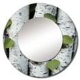 thumbnail image 2 of Designart "Aspen, Colorado s White Forest Trees I" Botanical Rund Mirror For Wall Decor - Large White Round Printed Mirror -Traditional Round Living Room Mirror - 29" x 29", 2 of 6