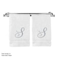 thumbnail image 2 of Monogrammed Hand Towel, Personalized Gift, 16 x 30 Inches - Set of 2 - Silver Embroidered Towel - Extra Absorbent 100% Turkish Cotton- Soft Terry Finish - For Bathroom, Kitchen and Spa- Script S White, 2 of 3