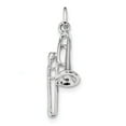 thumbnail image 1 of FB Jewels Sterling Silver Rhodium Plated Polished Trombone Charm, 1 of 3