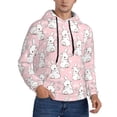 thumbnail image 2 of Kdxio Cute Rabbit Print Mens Casual Hooded Collar Drawstring Hoodies Pullover Sweatshirts Casual Long Sleeve Shirts-Large, 2 of 7