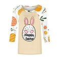 thumbnail image 5 of lcziwo Gifts for Mom Womens Easter Shirts Fashion 3D Bunny Rabbit Print Tshirts Loose Casual Round Neck 3/4 Sleeve Tops 2025 T-Shirt Vacation Outfits Khaki L, 5 of 6
