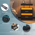 thumbnail image 5 of Bifanuo Nightstand with Charging Station, Modern End Table with 2 Drawers, Bedside Table with Human Sensor 24 Colors LED Lights for Bedroom (Black), 5 of 7