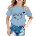 thumbnail image 1 of T-shirts pour Filles Imprimés Manches Courtes Col Rond Vêtements d'Été pour Adolescentes 3-4 Ans, 1 of 3
