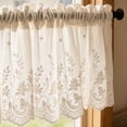 thumbnail image 7 of THOPBPRK Kitchen Cafe Curtains Rod Pocket Sheer Curtains Fresh Small Window Short Drapes Delicate Light Filtering Voile Valances for Bathroom Home Basement Window , 1Pack Beige, 7 of 7