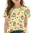 thumbnail image 2 of HVOBBTY T-Shirt Décontracté à Manches Courtes pour Tout-Petits, 3-14 Ans T-Shirt à Manches Courtes Col Rond pour Garçon Jaune, 120, 2 of 5