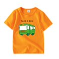 thumbnail image 2 of TOOYOU Boys Summer T-Shirt Toddler Short Sleeve Tee Tops Cartoon Car Design For Baby Babies Kids Size 3-4 Years Orange, 2 of 2